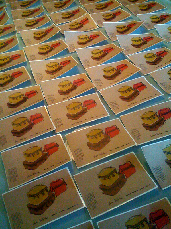 finished labels drying. every flat surface in our home looked like this.